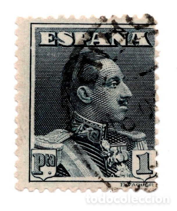 Sellos: Espa&ntilde;a 1922-30 Alfonso XIII Vaquer 1 peseta Edifil 321 usado
