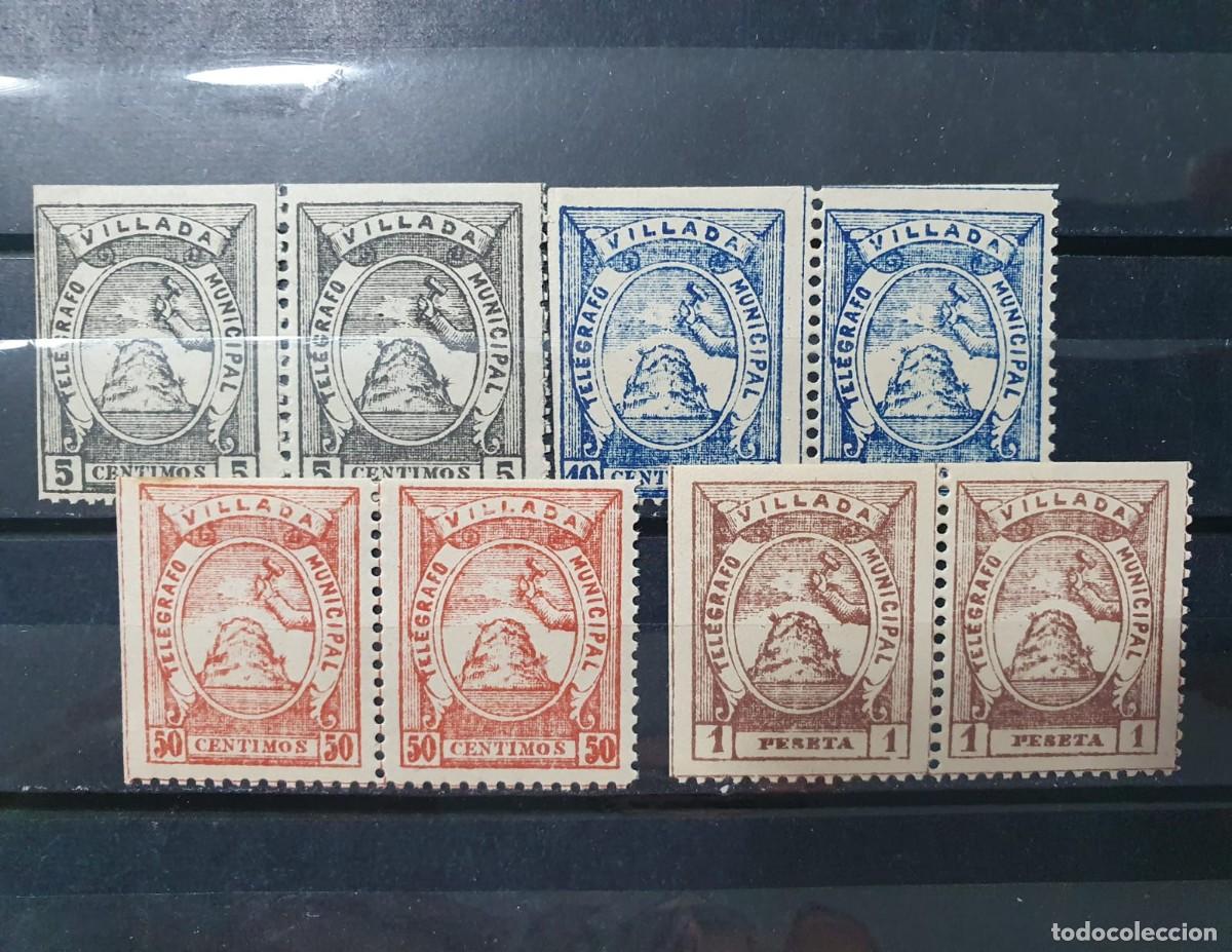 Sellos: Telegrafo VILLADA Edifil 13 ** a 16 ** Serie completa PALENCIA 1901 en PAREJAS