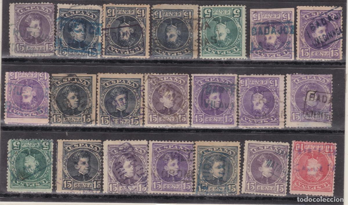 Sellos: FC-223- Alfonso XIII Cadete . Lote 21 Sellos Matasellos CARTERIA
