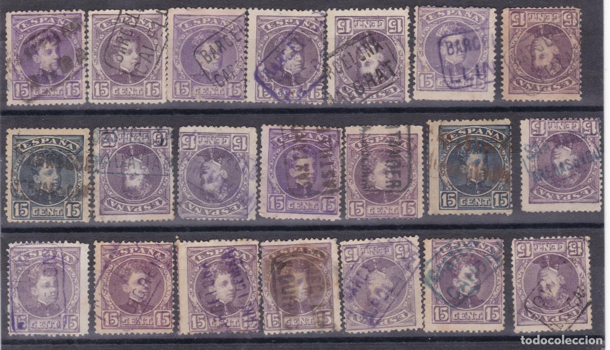 Sellos: FC-243- Alfonso XIII Cadete . Lote 21 Sellos Matasellos CARTERIA