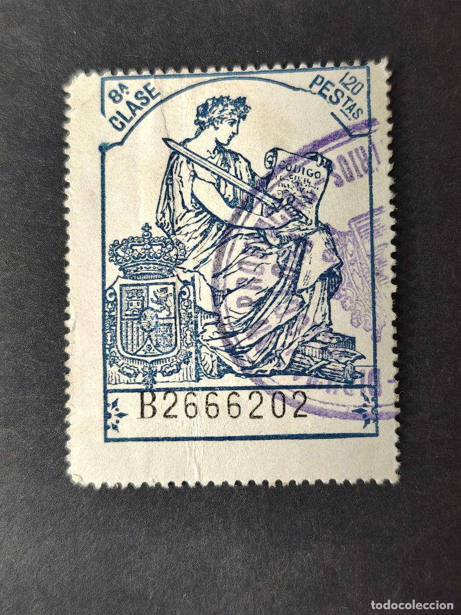 Sellos: Espa&ntilde;a sellos Alfonso XII 1.20 ptas 1926 timbre especial polizas para documentos edifil 603 usado