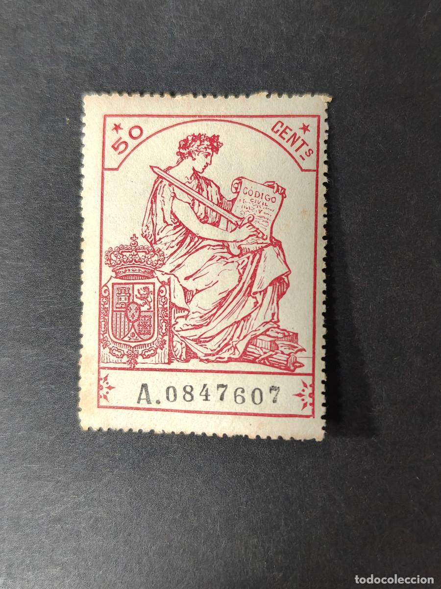 Sellos: Espa&ntilde;a sellos Alfonso XIII 0.50 cts 1910 timbre especial polizas para documentos edifil 564 nuevo *