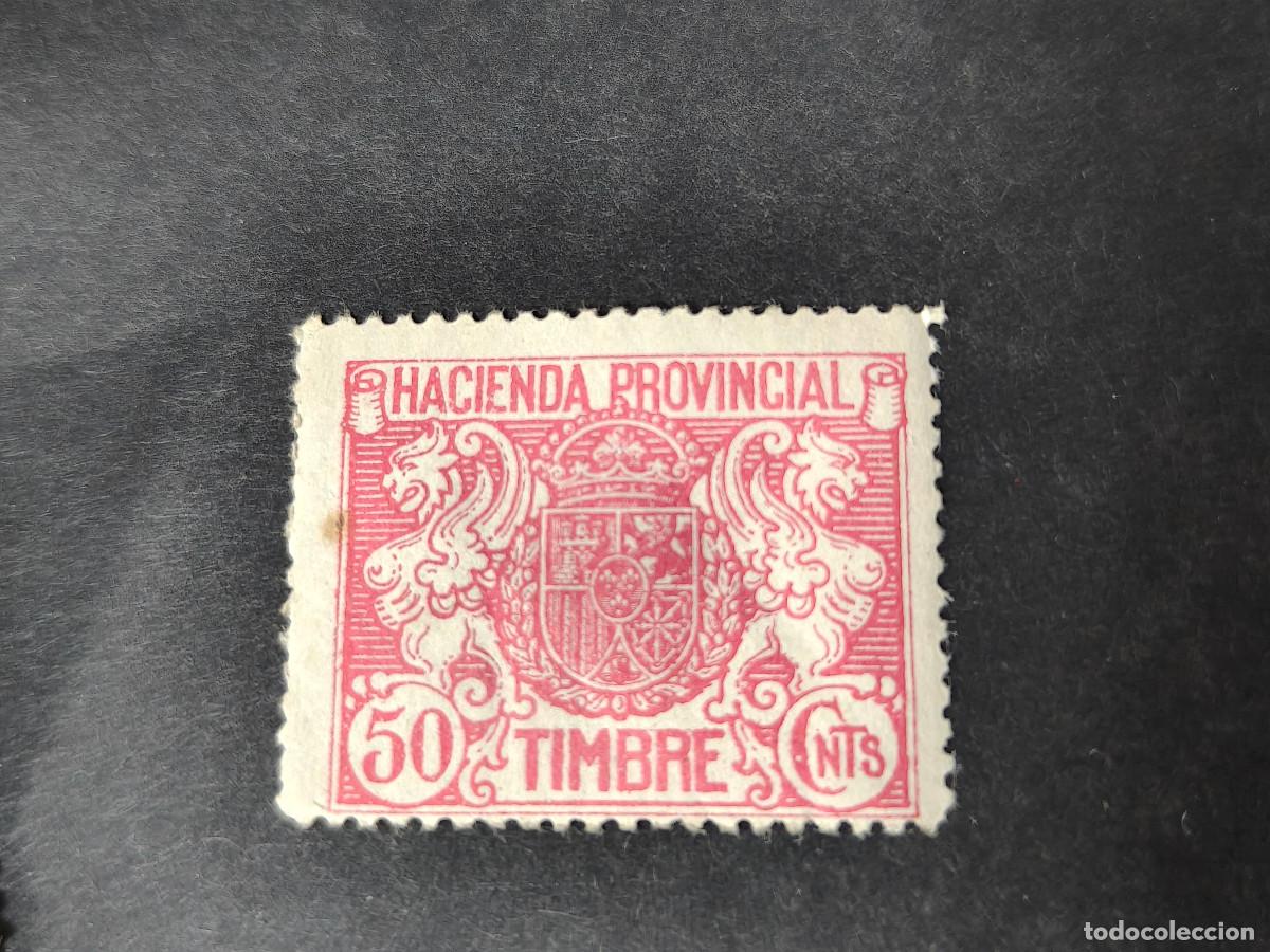 Sellos: Espa&ntilde;a sellos Alfonso XIII 0.50 cts 1926 timbre polizas Hacienda Provicial edifil 4 nuevo * sombra