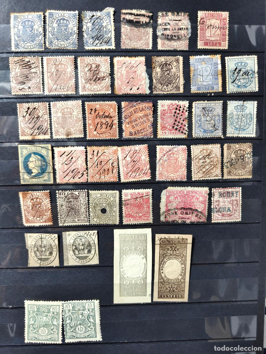 Sellos: Espa&ntilde;a lote 39 sellos especial para facturas y recibos timbres de correos usados