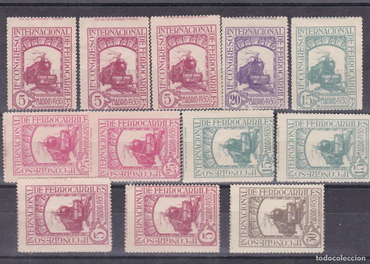 Sellos: FC-50-FERROCARRILES 1930 x 12 sellos NUEVOS (*) .VARIEDAD