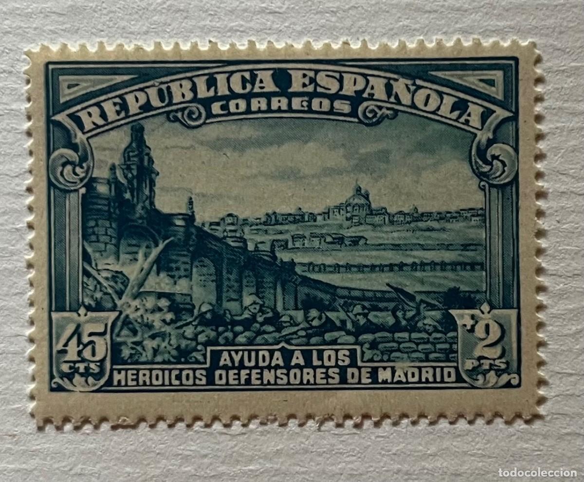Sellos: 1938 defensa de madrid,757,MNH**,centrado,goma,color.