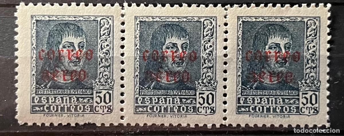 Sellos: fernando el cat&oacute;lico 757,MNH** centrado,goma,trio