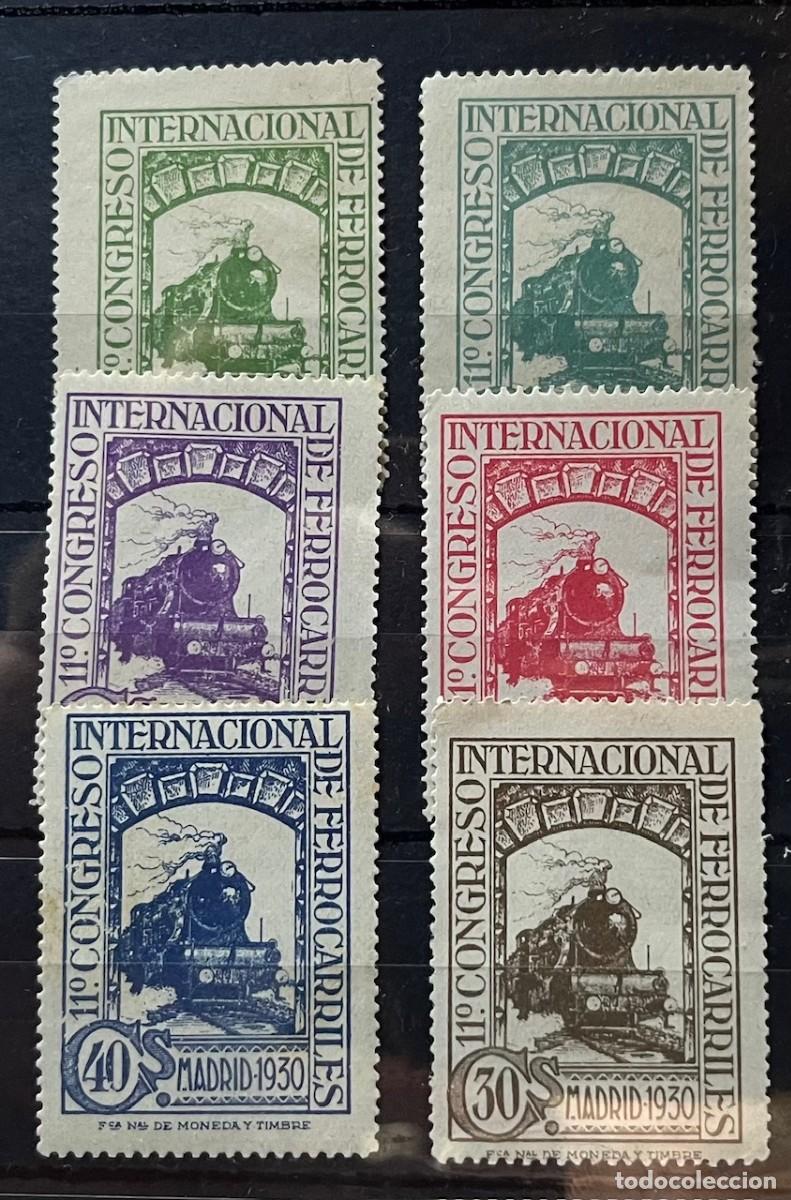 Sellos: 1930 cong. del ferrocarril, goma.numerados,MNH** originales