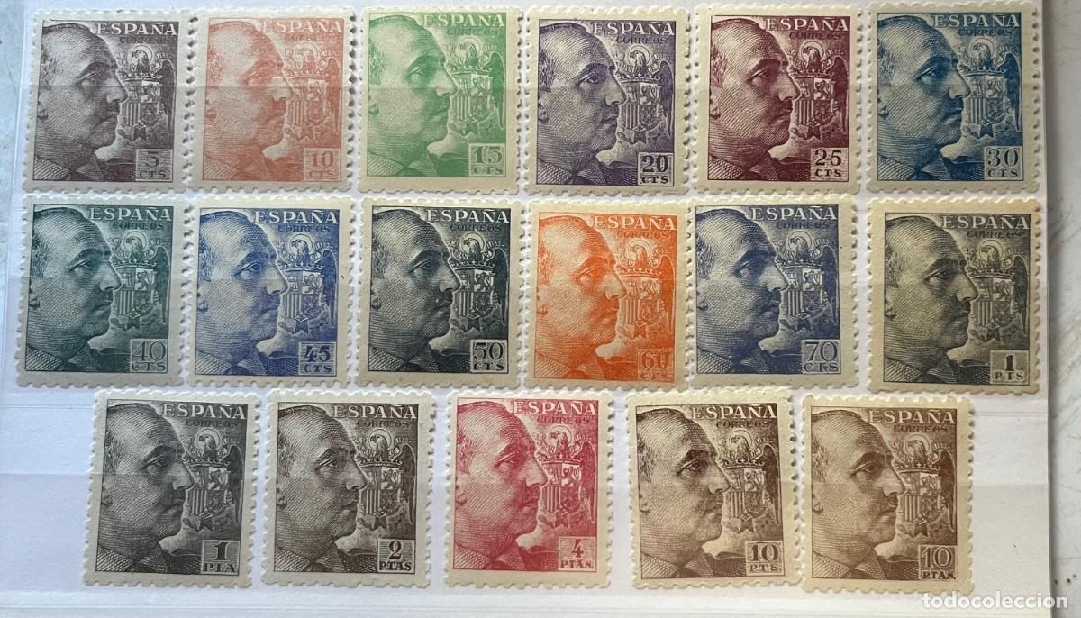 Sellos: 1940/45 Franco efigies,MN* centrados,color,goma,nuevos,serie completa