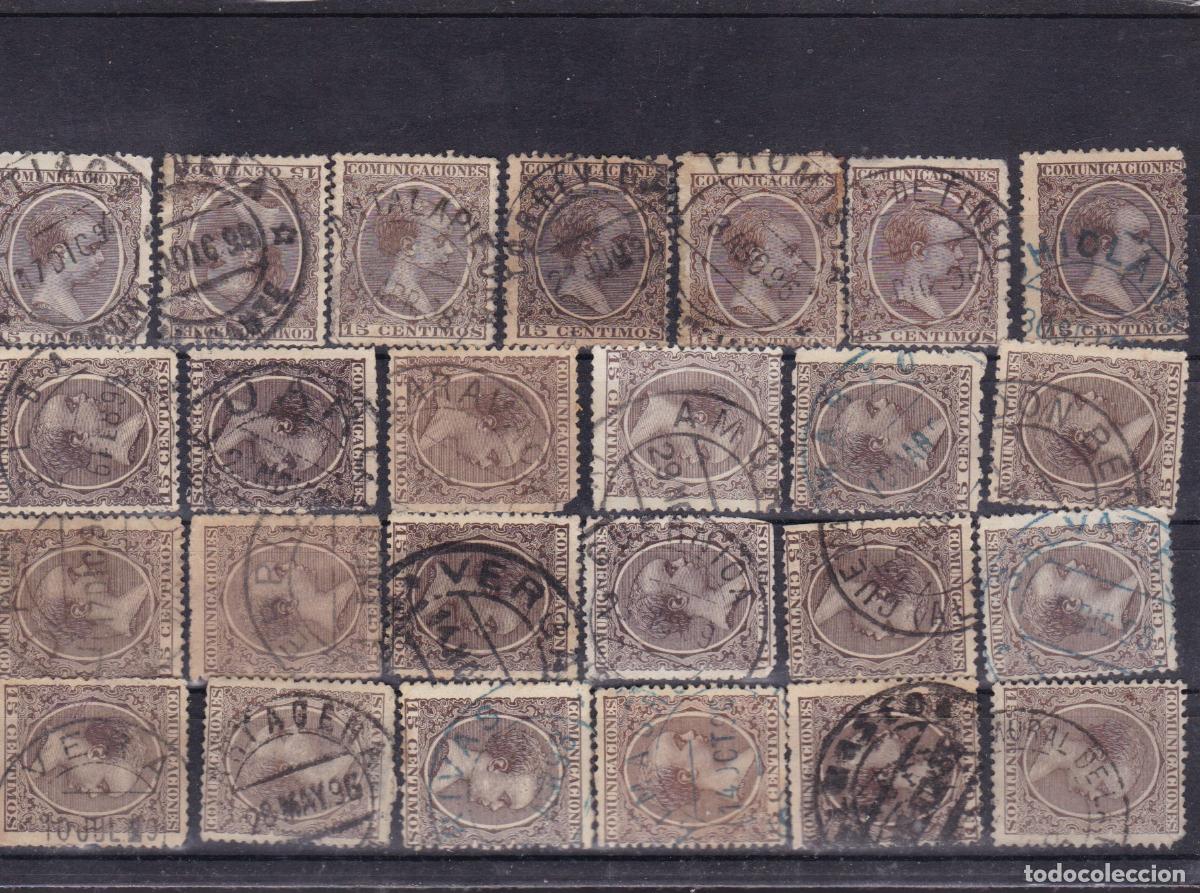 Francobolli: FC-249-Alfonso XIII Pel&oacute;n x 25 Sellos Matasellos FECHADOR