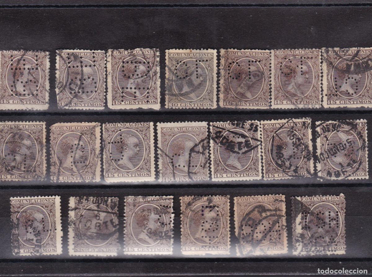 Sellos: FC-326-Alfonso XIII Pel&oacute;n x 20 Sellos PERFORADOS