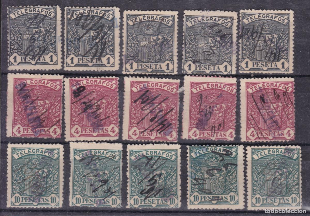 Sellos: FC-84- TELEGRAFOS Edifil 31/38 x 5 Series Usadas