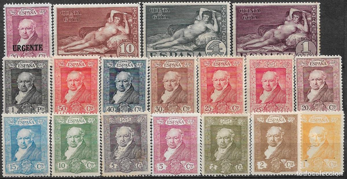 Sellos: 1930 Goya, Correo, EDIFIL n&ordm; 499 a 516 * completa