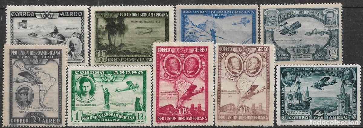 Sellos: 1930 Pro Uni&oacute;n Iberoamericana, EDIFIL n&ordm; 583 a 591 *