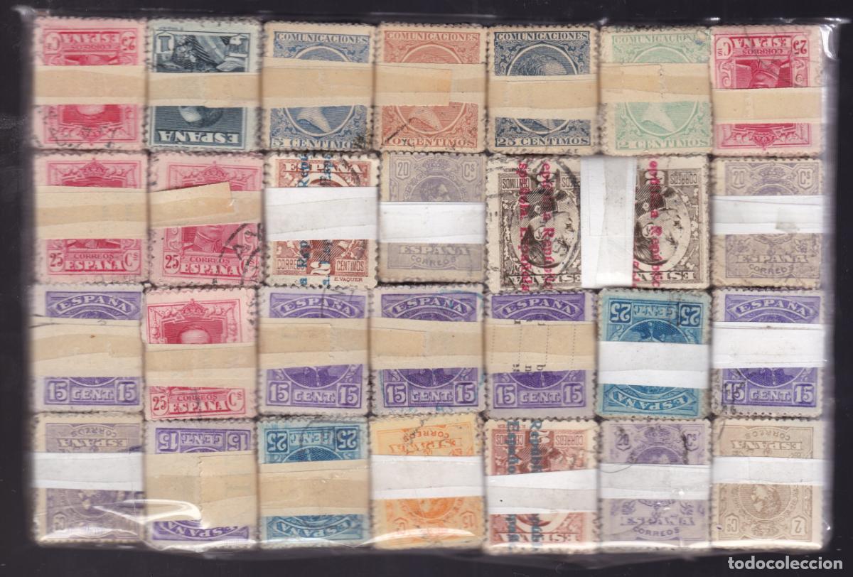 Sellos: FC-AZ- Alfonso XIII x 2800 Sellos Usados en Pastilla PASTILLAS
