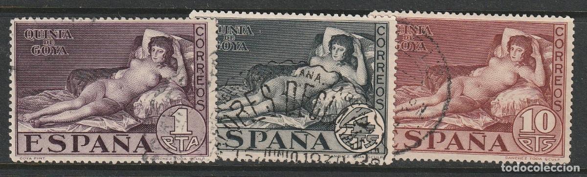 Sellos: LOTE CON LOS TRES SELLOS DE LA MAJA DESNUDA USADOS.