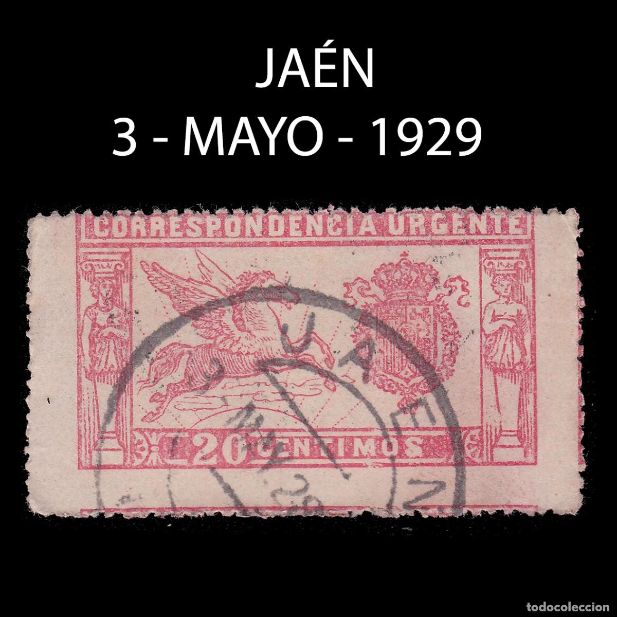 Sellos: ALFONSO XIII. 1925 Pegaso. 20c. JA&Eacute;N.Edifil 324 + OBSEQUIO