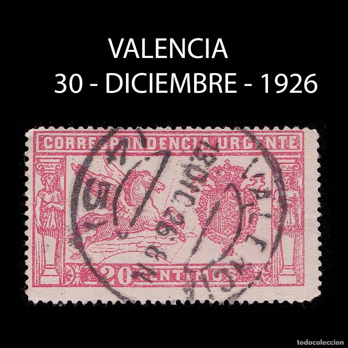 Sellos: ALFONSO XIII. 1925 Pegaso. 20c. VALENCIA. Edifil 324 + OBSEQUIO