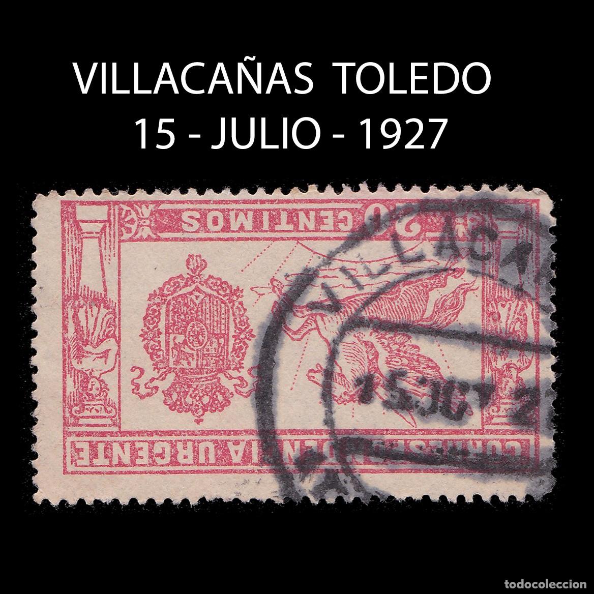 Sellos: ALFONSO XIII. 1925 Pegaso. 20c. VILLACA&Ntilde;AS. Edifil 324 + OBSEQUIO