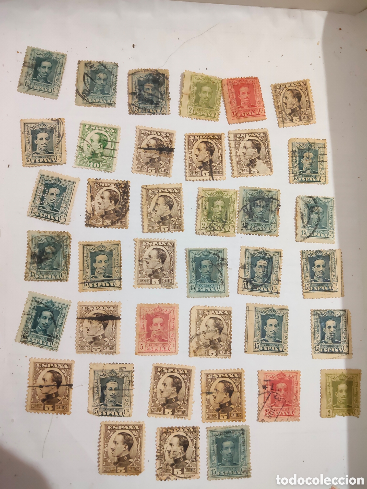 Sellos: 39 sellos del Rey Alfonso Xlll 1922-30 usados