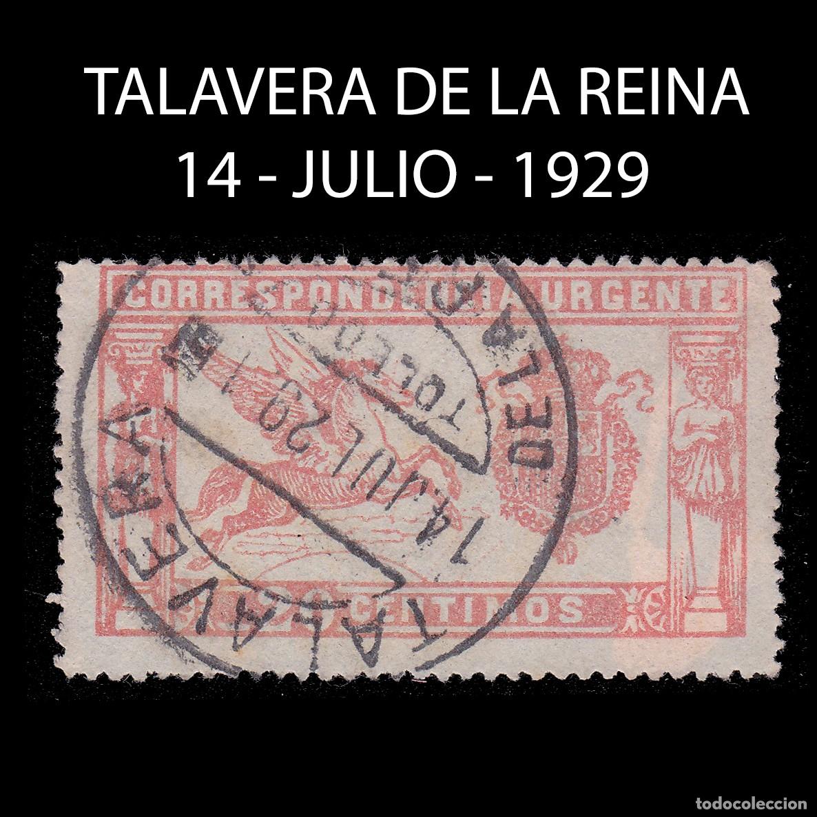 Sellos: ALFONSO XIII. 1905 Pegaso. 20c. TALAVERA. Edifil 256C + OBSEQUIO