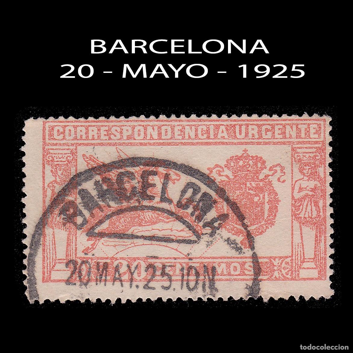 Sellos: ESPA&Ntilde;A 1905 Pegaso. 20c. BARCELONA. Edifil 256C + OBSEQUIO