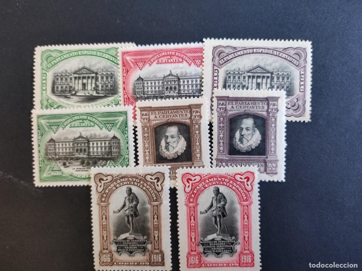 Sellos: ESPA&Ntilde;A, 1916, C&ordm; MUERTE CERVANTES, E- FR11/FR18*. Nuevo con CHARNELA. FOTO. 843