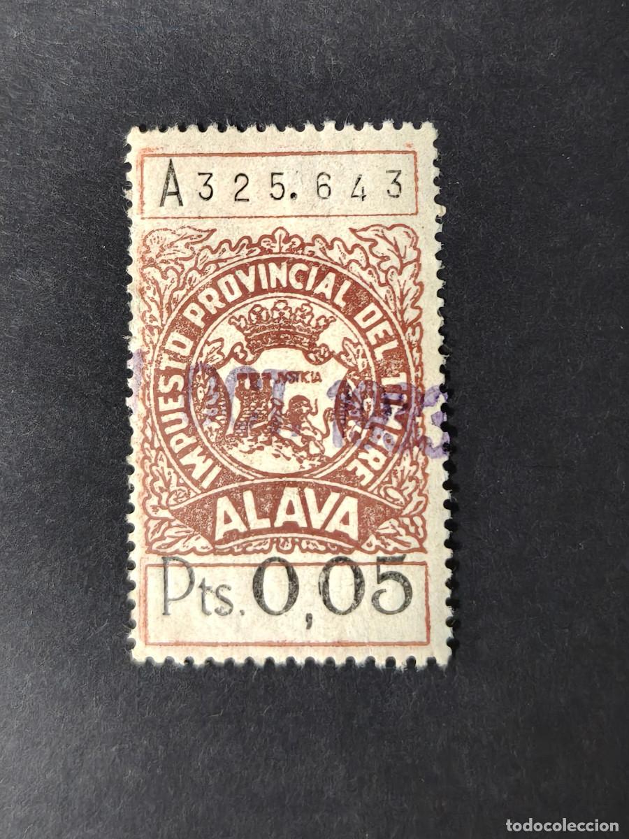 Sellos: Espa&ntilde;a sellos Timbre Taxa 5 centimos Diputaci&oacute;n Alava Edifil 59 a&ntilde;o 1929 sellos usados