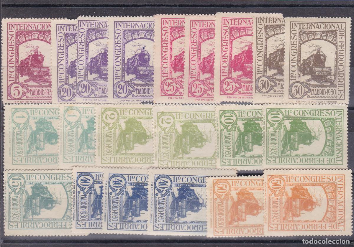 Sellos: FC-198-CONGRESO FERROCARRILES 1930 x 21 Sellos NUEVOS