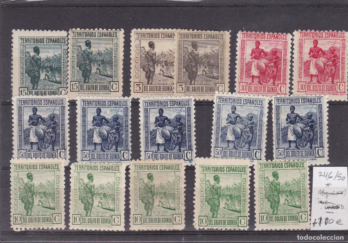 Sellos: FC -252-Colonias GUINEA Lote Sellos Nuevos * Edifil 246/50 + 100 euros