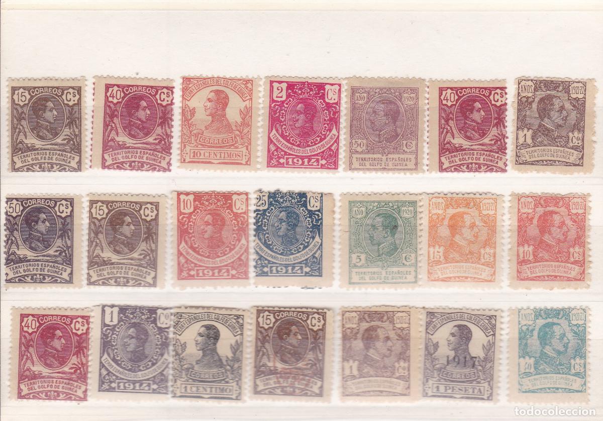 Sellos: FC -125- Alfonso XIII Colonias GUINEA x 21 Sellos NUEVOS **/*