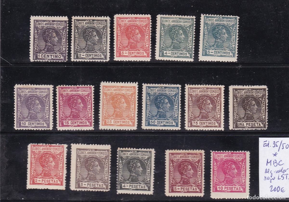 Sellos: FC -60- ELOBEY, ANNOBON y CORISCO . Edifil 35/50 NUEVOS *