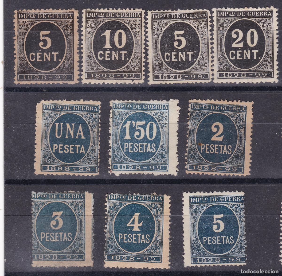 Francobolli: FC-227-Cifras IMPUESTO GUERRA x 10 Valores 5 Cts a 5 Ptas Nuevos (*)