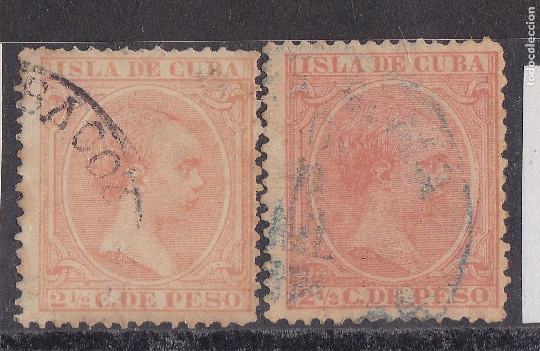 Sellos: SS10-Cl&aacute;sicos Colonias CUBA Edifil 126 x 2 Usados . Variedad COLOR