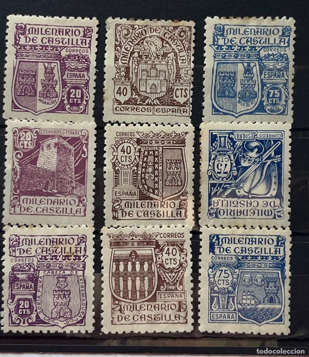 Sellos: 1943 milenario de castilla,centrados,goma,MNH*