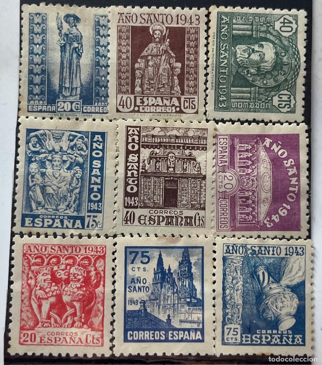 Sellos: 1943 A&ntilde;o santo compostelano MN*centrado,color,serie completa