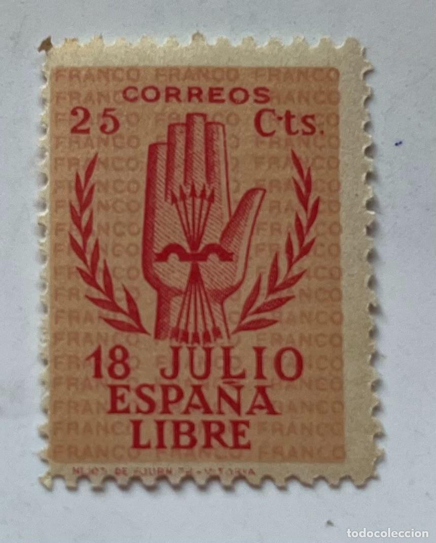 Sellos: 1936 Falange MNH** color,goma. 852