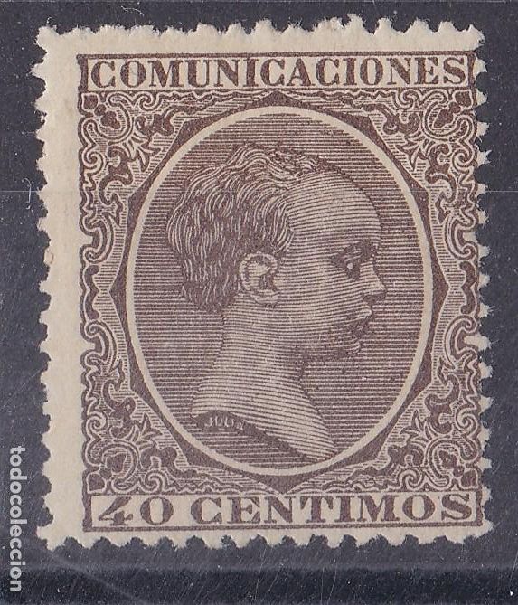 Sellos: AA3-Alfonso XIII Pel&oacute;n 40 Cts Edifil 223 Nuevo * Con Fijasellos
