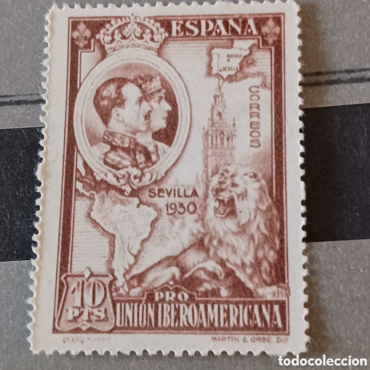 Briefmarken: Sello n.580, 10 Pts Alfonso XIII,1930, 10 octubre Pro.Union iberoamericana.