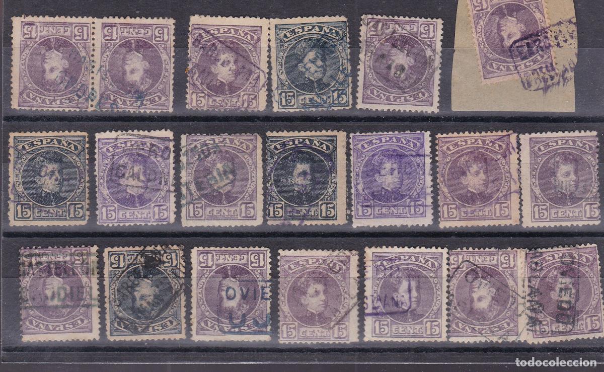 Sellos: FC-142-Alfonso XIII Cadete Lote 20 Sellos Matasellos CARTERIA