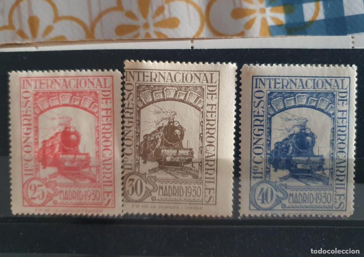 Briefmarken: EDIFIL 475 + 476 + 477 */ ** FERROCARILES ESPA&Ntilde;A 1930