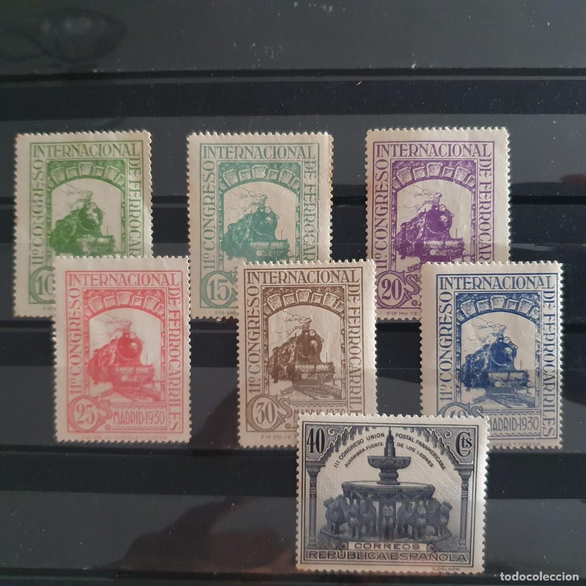 Briefmarken: EDIFIL 472 A 477 + 609 */ ** FERROCARILES ESPA&Ntilde;A 1930
