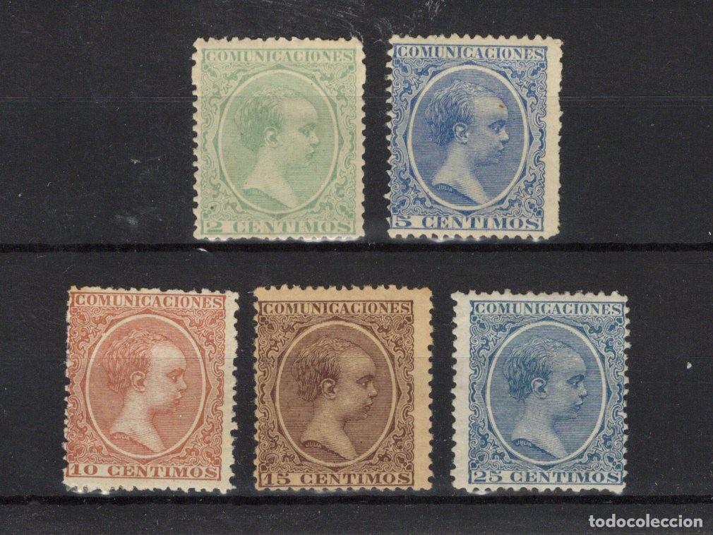 Briefmarken: PC85 Sellos Espa&ntilde;a a&ntilde;o 1889/1901 Edifil 213-215-217-219-221* sellos originales en NUEVO v.c. 102 &euro;