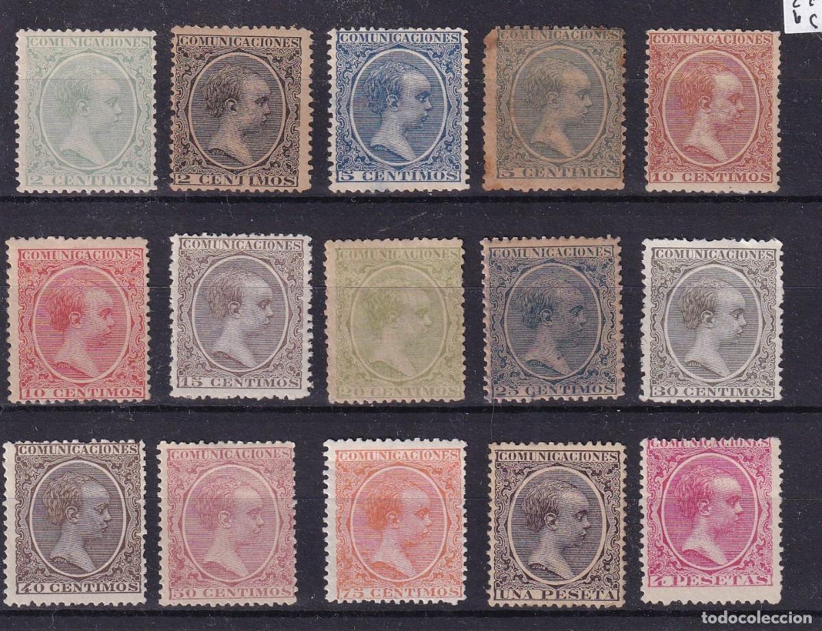 Briefmarken: PC86 Sellos Espa&ntilde;a a&ntilde;o 1889/1901 Edifil 213/227* SERIE CORTA sellos originales en NUEVO v.c. 1640 &euro;