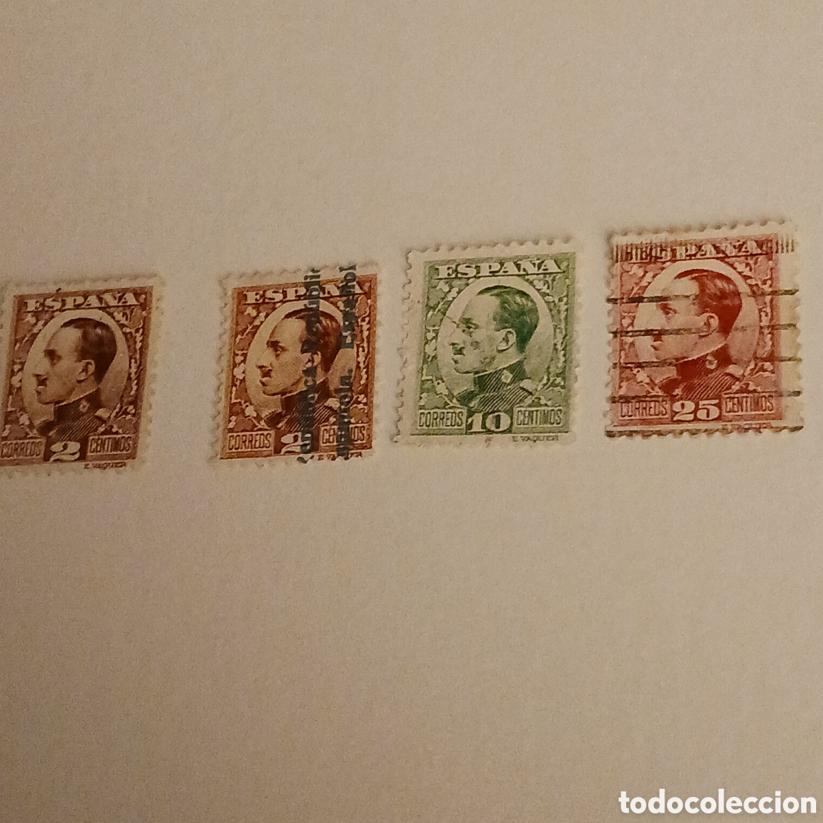 Sellos: 4 sellos Alfonso XIII,num 490,490,492 y 495 Edifil