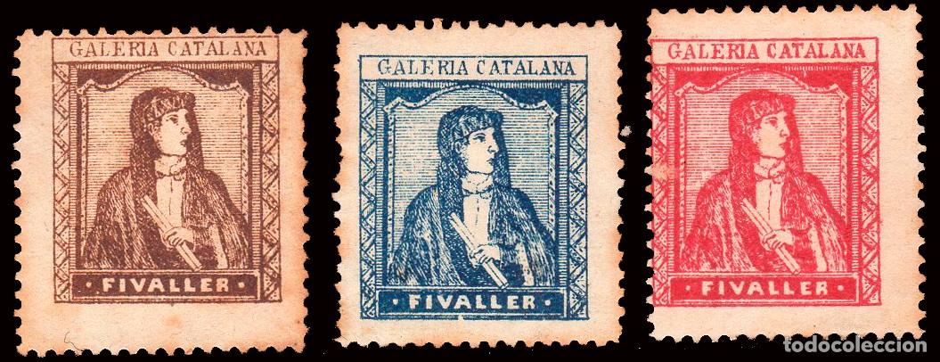 Sellos: Espa&ntilde;a - Vi&ntilde;etas Nacionalistas - */(*) - 3 valores &rdquo;Galer&iacute;a Catalana - Fivaller&rdquo;