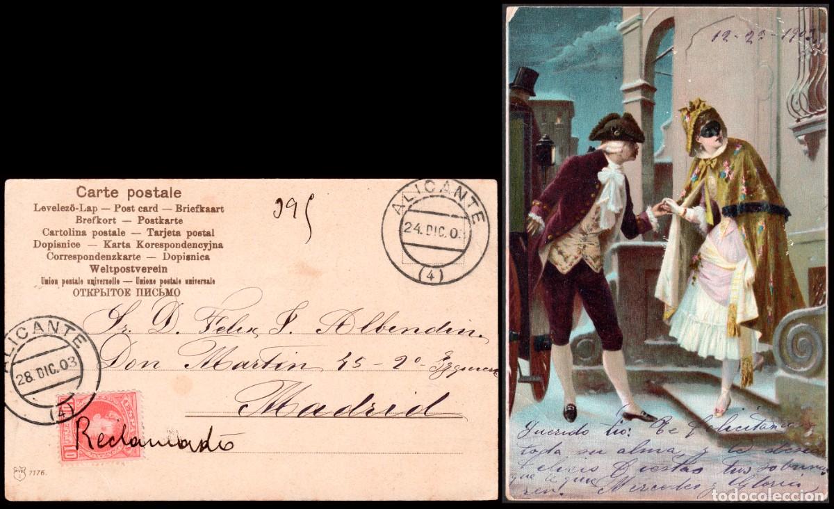Sellos: Alicante - Edi o TP 243 - Postal Mat &rdquo;Alicante 28/Dic./03&rdquo; + sobre sellos manuscrito &rdquo;Reclamado&rdquo;