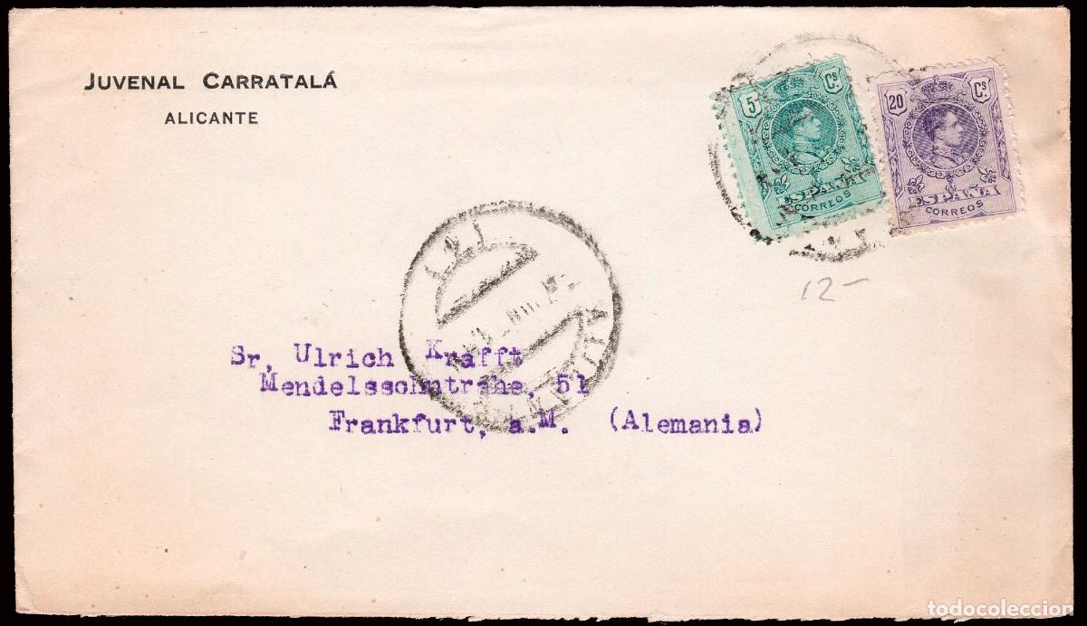 Sellos: Alicante - Edi o 268+273 - Sobre de Alicante a Alemania