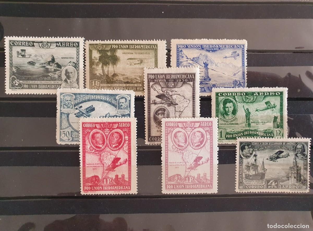 Selos: SERIE COMPLETA EDIFIL 583 A 591 **/* PRO IBEROAMERICANA AEREO ESPA&Ntilde;A 1930