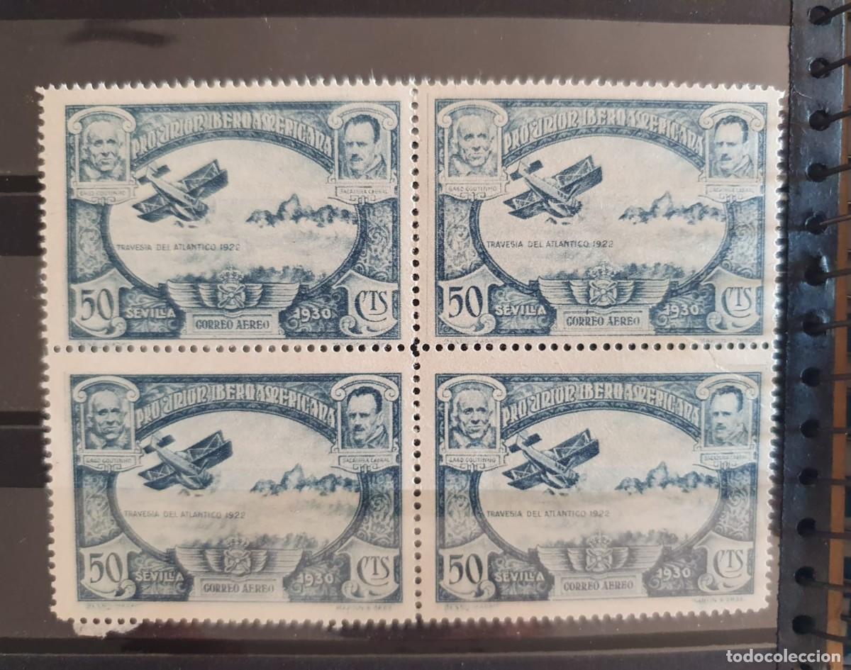 Selos: EDIFIL 587 ** BLOQUE DE 4 50 CENTIMOS ESPA&Ntilde;A 1930